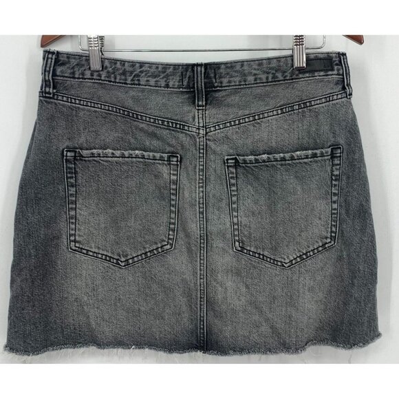 Abercrombie  Fitch Women Denim Skirt Size 32 Gray Cut Off Charcoal Wash Mid Rise - Picture 2 of 7